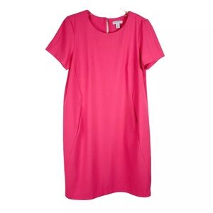 Kathrine Barclay crêpe, pink shift dress with pockets
